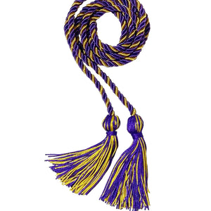 Purple and Gold Intertwined Honor Cord Graduation Honor Cord - College & High School Honor Cords