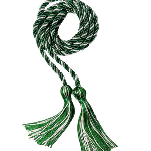 Emerald Green and White Intertwined Honor Cord Graduation Honor Cord - College & High School Honor Cords