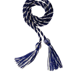 Navy Blue and White Intertwined Honor Cord Graduation Honor Cord - College & High School Honor Cords