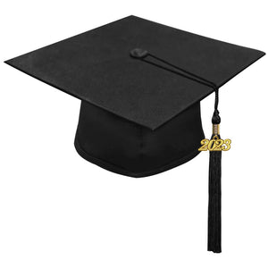 Matte Black High School Cap & Tassel - Graduation Caps