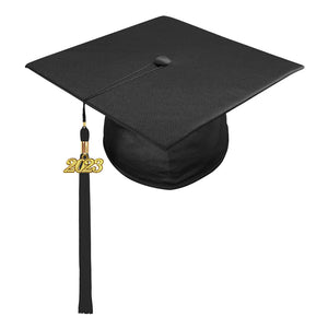 Shiny Black High School Cap & Tassel - Graduation Caps