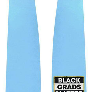 Light Blue BLACK GRADS MATTER Graduation Stole - Graduation Attire