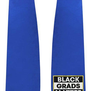 Royal Blue BLACK GRADS MATTER Graduation Stole - Graduation Attire