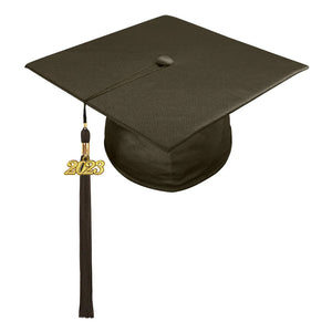 Shiny Brown High School Cap & Tassel - Graduation Caps