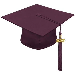 Matte Maroon High School Cap & Tassel - Graduation Caps