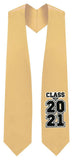 Antique Gold "Class of 2021"  Graduation Stole - Graduation Attire