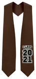 Brown "Class of 2021" Graduation Stole - Graduation Attire