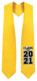 Gold "Class of 2021" Graduation Stole - Graduation Attire