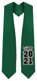 Hunter Green "Class of 2021" Graduation Stole - Graduation Attire