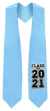 Light Blue "Class of 2021" Graduation Stole - Sky Blue High School Stole - Graduation Attire