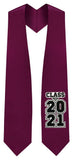 Maroon "Class of 2021" Graduation Stole - Graduation Attire