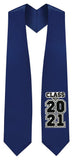 Navy "Class of 2021" Graduation Stole - Graduation Attire