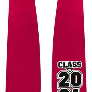 Red "Class of 2021" Graduation Stole - Graduation Attire