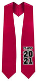 Red "Class of 2021" Graduation Stole - Graduation Attire