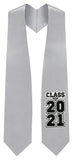 Silver "Class of 2021" Graduation Stole - Graduation Attire