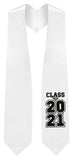 White "Class of 2021" Graduation Stole - Graduation Attire