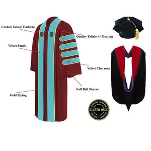 Custom Faculty Graduation Tam, Gown and Hood Package - Doctorate Regalia - Graduation Attire