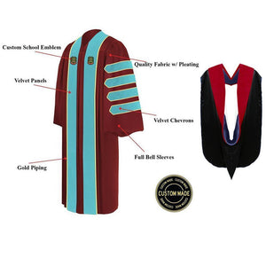 Custom Faculty Graduation Gown and Hood Package - Doctorate Regalia - Graduation Attire