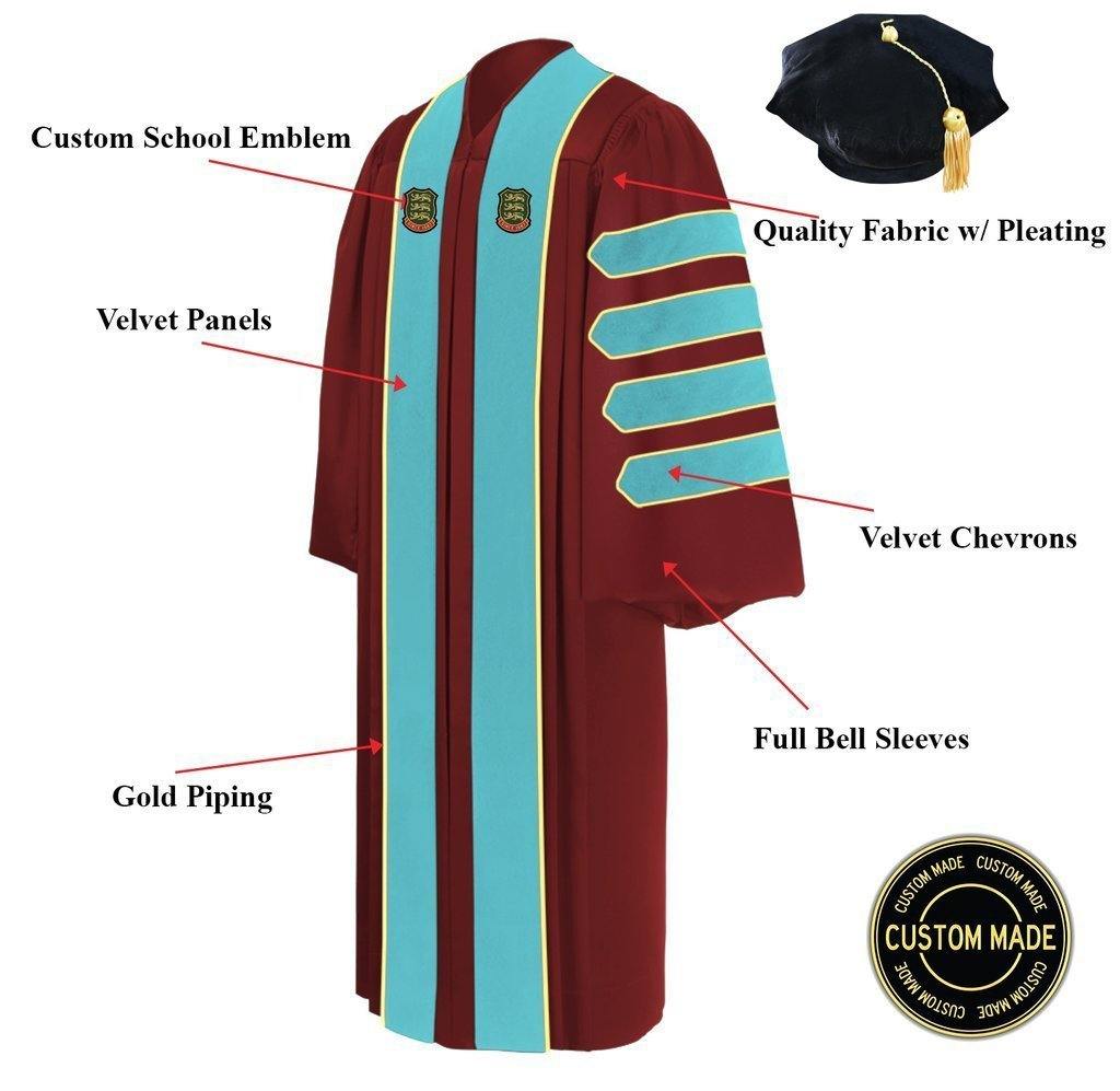 Custom Doctoral Graduation Gown and Tam Package - Doctorate Regalia - Graduation Cap and Gown