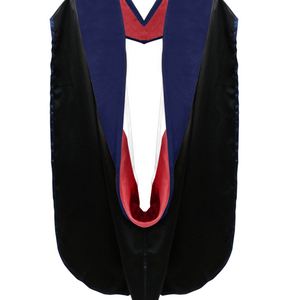 PhD Blue Doctoral Hood - Red & White