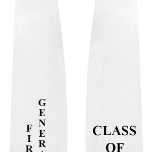 White "First Generation" 2023 Graduation Stole