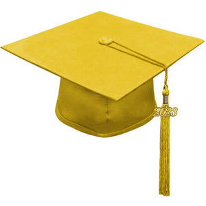 Matte Gold High School Cap & Tassel - Graduation Caps