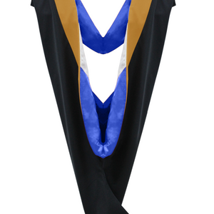 Deluxe Bachelor/Master Hood - Drab Velvet, Royal Blue & White