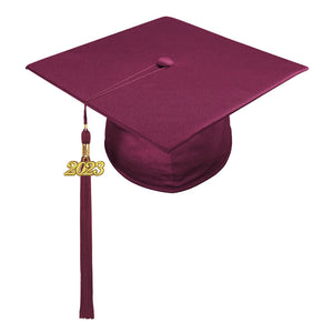 Shiny Maroon High School Cap & Tassel - Graduation Caps