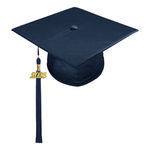 Shiny Navy Blue High School Cap & Tassel - Graduation Caps