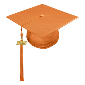 Shiny Orange High School Cap & Tassel - Graduation Caps