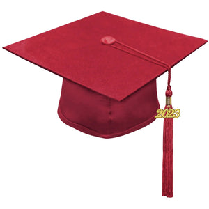 Matte Red High School Cap & Tassel - Graduation Caps