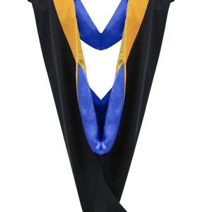 Deluxe Bachelor/Master Hood - Science Gold Velvet, Royal Blue & Golden Yellow