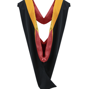 Deluxe Bachelor/Master Hood - Science Gold Velvet, Red & Golden Yellow