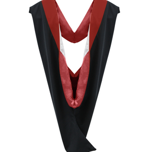 Deluxe Bachelor/Master Hood - Scarlet Velvet, Red & White