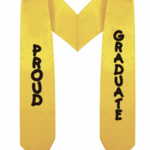 Gold Imprinted Preschool / Kindergarten Graduation Stole - Graduation Cap and Gown