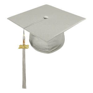 Shiny Silver High School Cap & Tassel - Graduation Caps