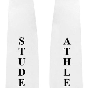 White Student Athlete Graduation Stole - White College & High School Stoles