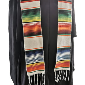 White Mexican Serape Graduation Stole/Sash