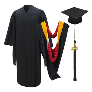 Deluxe Masters Graduation Cap, Gown, Tassel & Hood Package