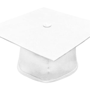 Matte White Bachelors Graduation Cap - College & University - Graduation Cap and Gown