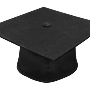 Matte Black Bachelors Graduation Cap - College & University - Graduation Cap and Gown