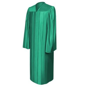 Shiny Emerald Green Bachelors Graduation Gown - College & University - Graduation Cap and Gown