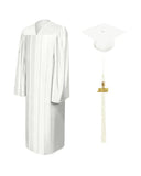 Shiny White High School Cap and Gown