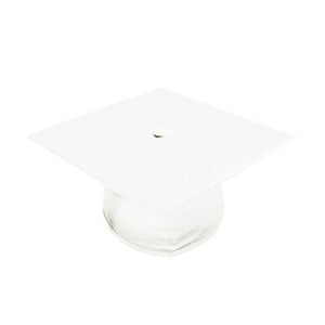 Shiny White High School Cap and Gown - Graduation Cap and Gown
