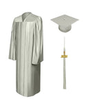 Shiny Silver High School Cap and Gown