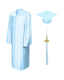 Shiny Light Blue High School Graduation Cap and Gown