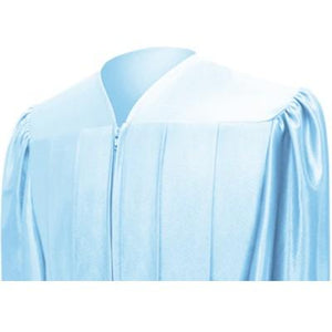 Shiny Light Blue High School Graduation Cap and Gown - Graduation Cap and Gown