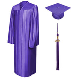 Shiny Purple High School Graduation Cap and Gown - Graduation Cap and Gown