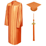 Shiny Orange High School Graduation Cap and Gown