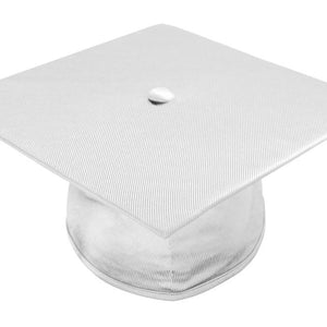 Shiny White Bachelors Graduation Cap - College & University - Graduation Cap and Gown